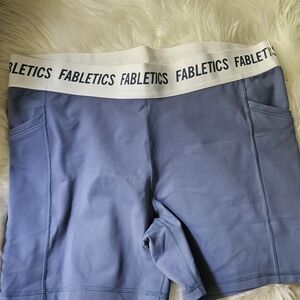 #10 Fabletics Slate Blue Performance Shorts